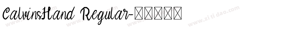 CalvinsHand Regular字体转换